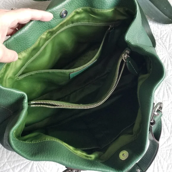 Coach Penelope Green Leather Tote Bag - Picture 3 of 12